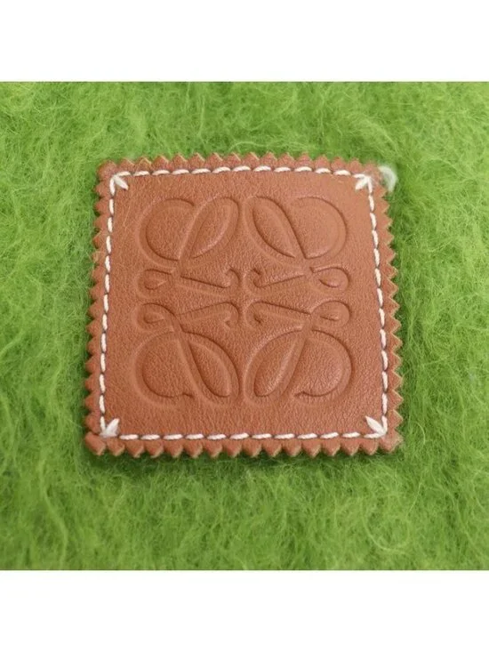 Loewe Anagram Mohair Fringe Scarf Green - Picture 3 of 4